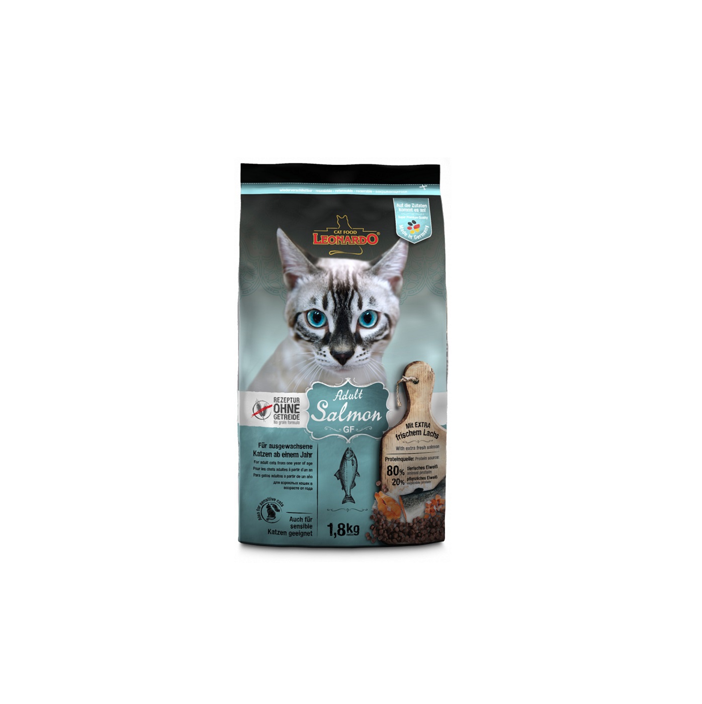 Leonardo Adult Cat Dry Food With Salmon 1.8 Kg - EgyPuppy Pet Shop Online