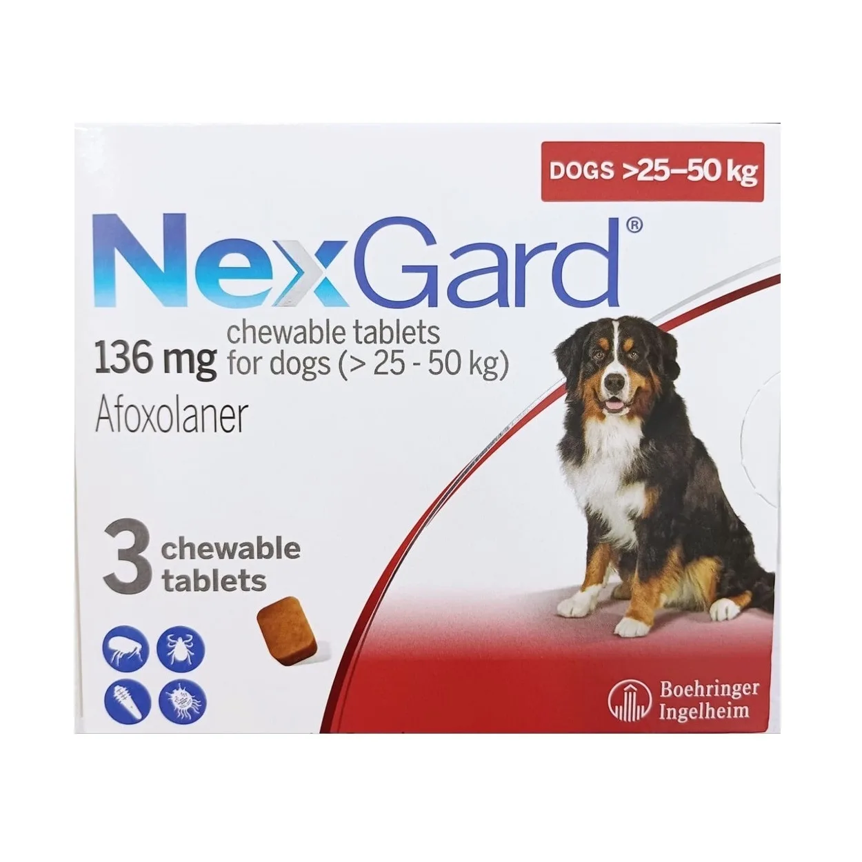 NexGard 136 Mg For Dogs 25 50 Kg X Tablet EgyPuppy Pet
